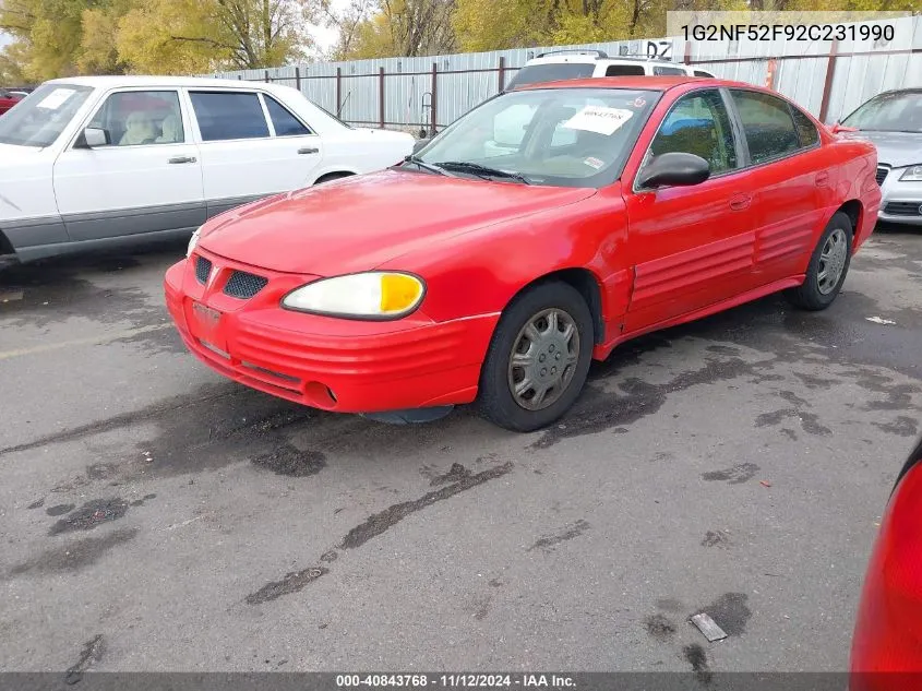 2002 Pontiac Grand Am Se1 VIN: 1G2NF52F92C231990 Lot: 40843768