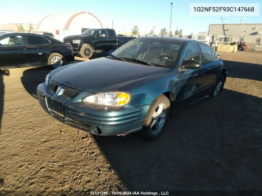 2003 Pontiac Grand Am VIN: 1G2NF52F93C147668 Lot: 12121298