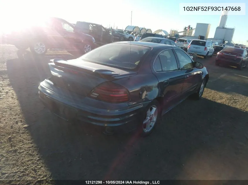 2003 Pontiac Grand Am VIN: 1G2NF52F93C147668 Lot: 12121298