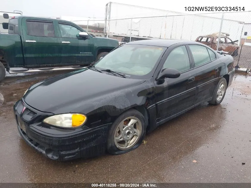 2003 Pontiac Grand Am Gt VIN: 1G2NW52E93C334514 Lot: 40118255