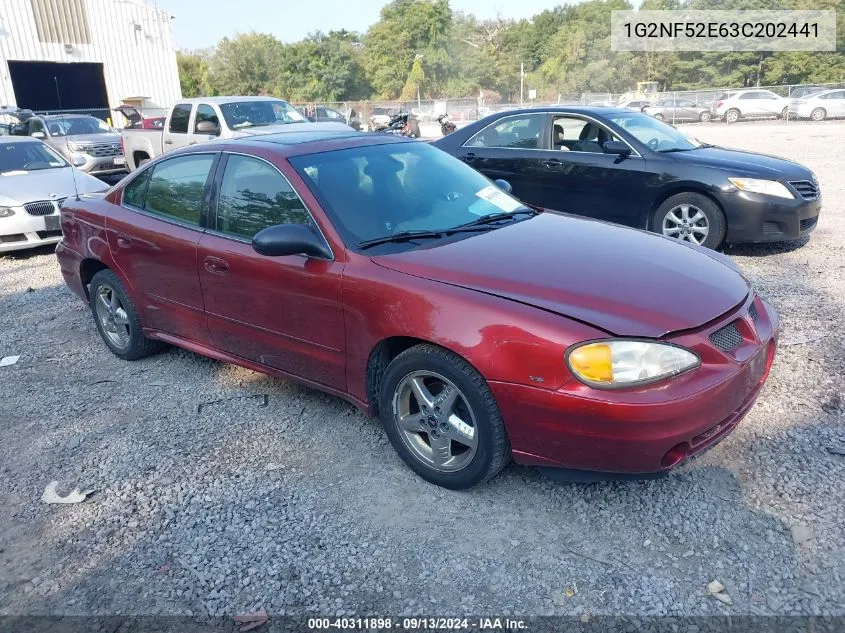 2003 Pontiac Grand Am Se1 VIN: 1G2NF52E63C202441 Lot: 40311898