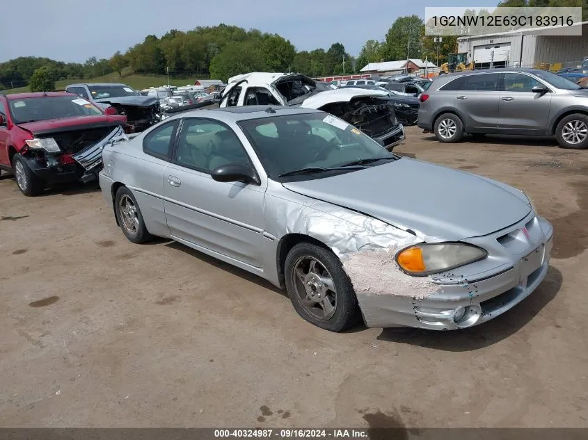 2003 Pontiac Grand Am Gt VIN: 1G2NW12E63C183916 Lot: 40324987