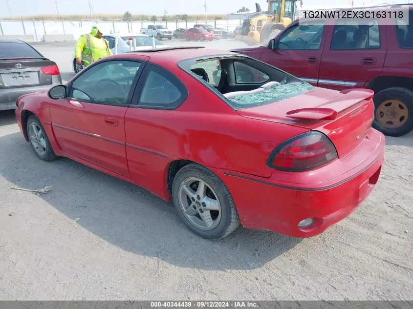 2003 Pontiac Grand Am Gt VIN: 1G2NW12EX3C163118 Lot: 40344439