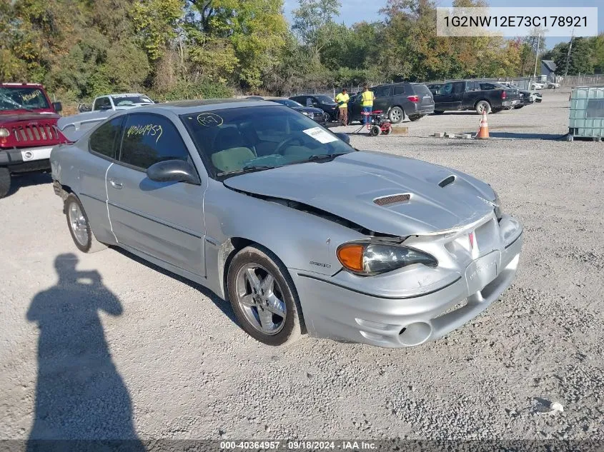 2003 Pontiac Grand Am Gt VIN: 1G2NW12E73C178921 Lot: 40364957