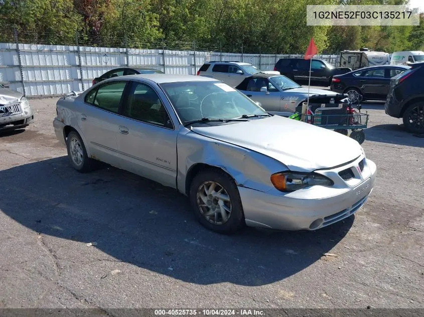 2003 Pontiac Grand Am Se VIN: 1G2NE52F03C135217 Lot: 40525735