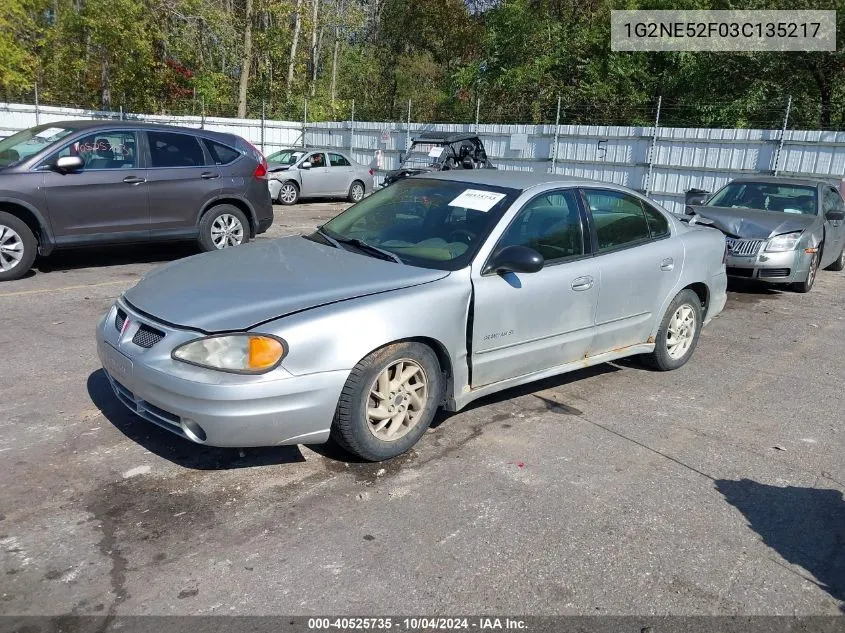 1G2NE52F03C135217 2003 Pontiac Grand Am Se