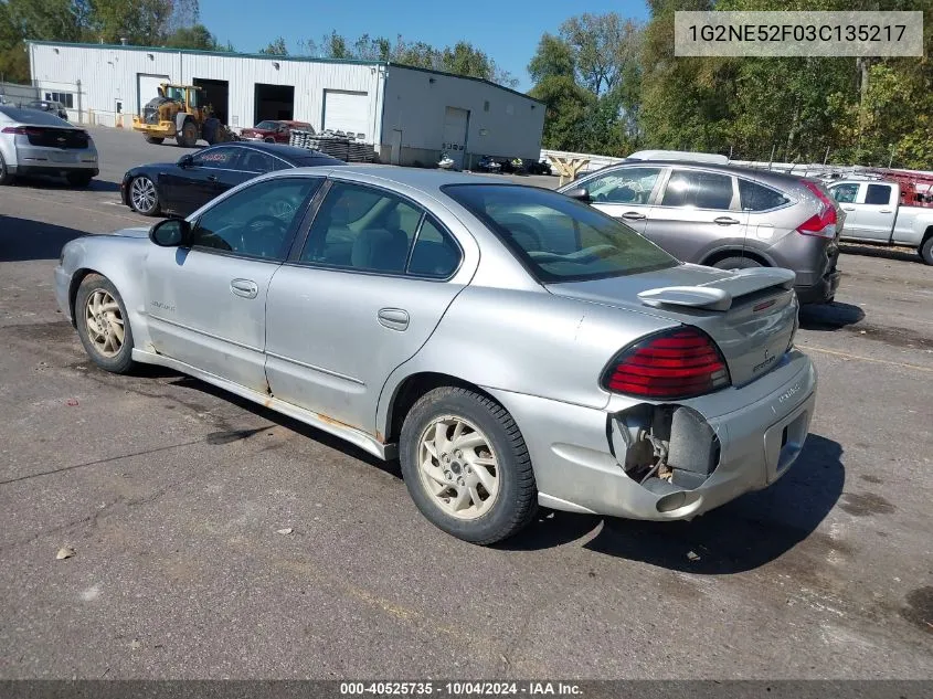 2003 Pontiac Grand Am Se VIN: 1G2NE52F03C135217 Lot: 40525735