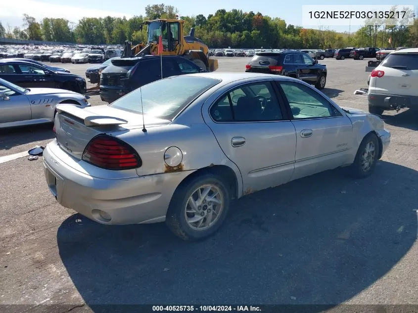 2003 Pontiac Grand Am Se VIN: 1G2NE52F03C135217 Lot: 40525735