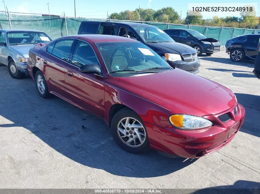 2003 Pontiac Grand Am Se VIN: 1G2NE52F33C248918 Lot: 40535770