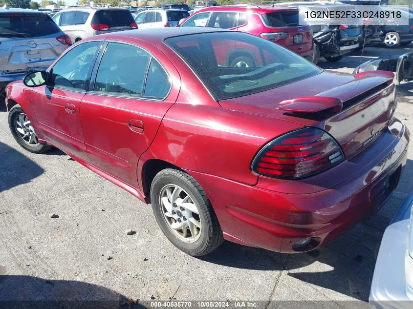 2003 Pontiac Grand Am Se VIN: 1G2NE52F33C248918 Lot: 40535770