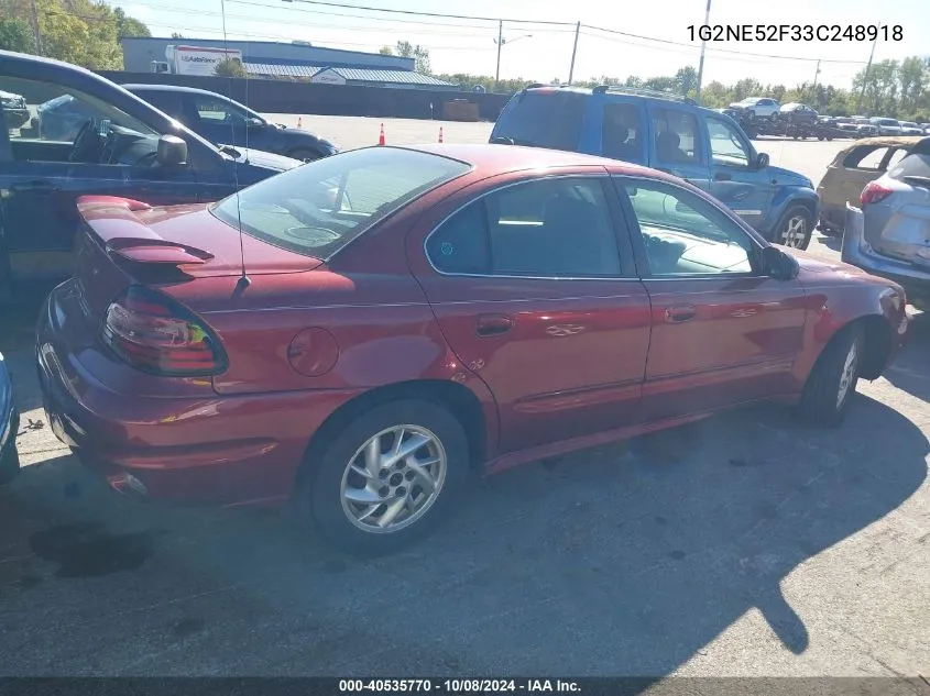 2003 Pontiac Grand Am Se VIN: 1G2NE52F33C248918 Lot: 40535770