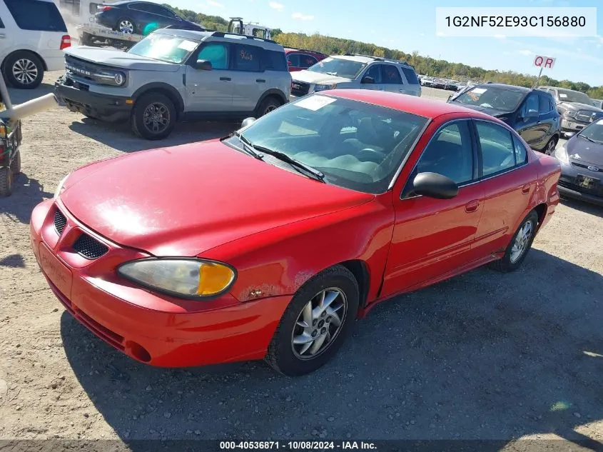 2003 Pontiac Grand Am Se1 VIN: 1G2NF52E93C156880 Lot: 40536871