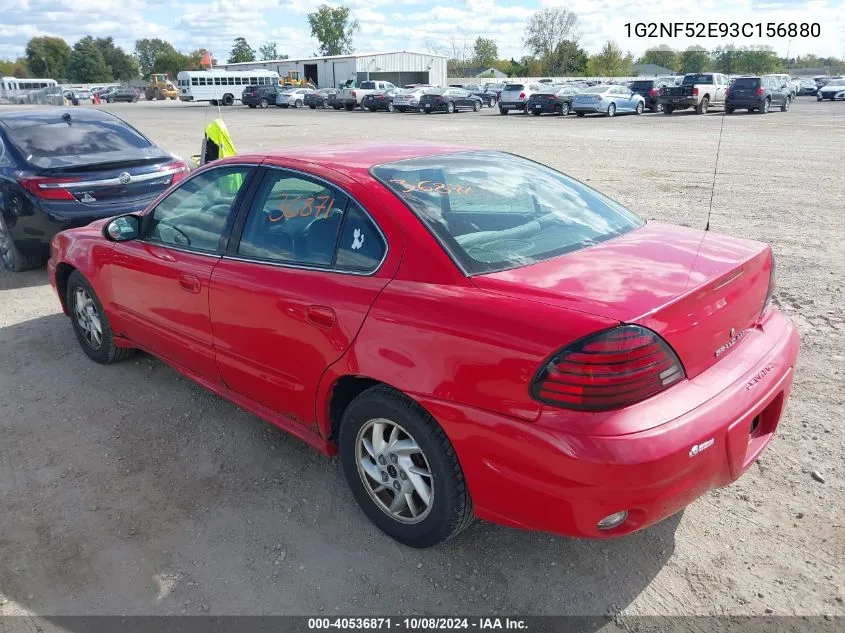 2003 Pontiac Grand Am Se1 VIN: 1G2NF52E93C156880 Lot: 40536871