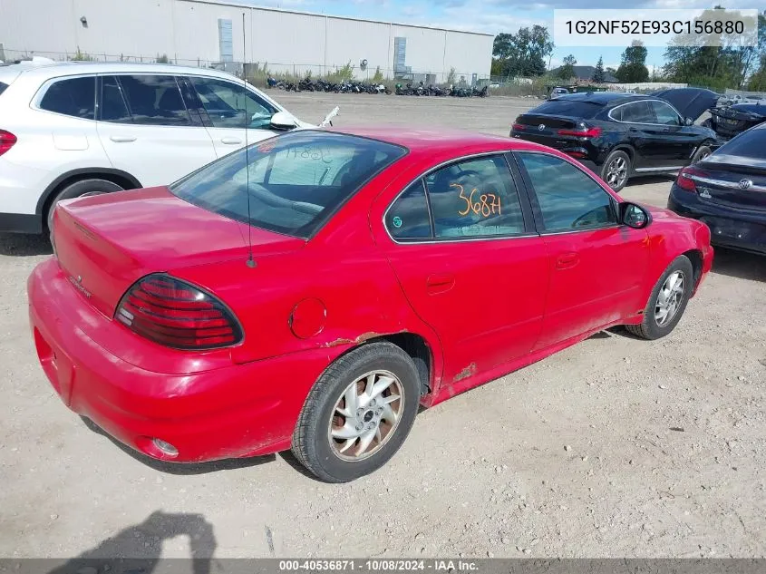 2003 Pontiac Grand Am Se1 VIN: 1G2NF52E93C156880 Lot: 40536871