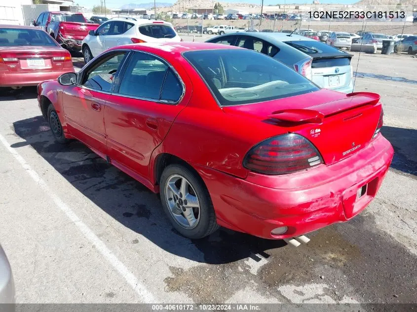 2003 Pontiac Grand Am Se VIN: 1G2NE52F33C181513 Lot: 40610172