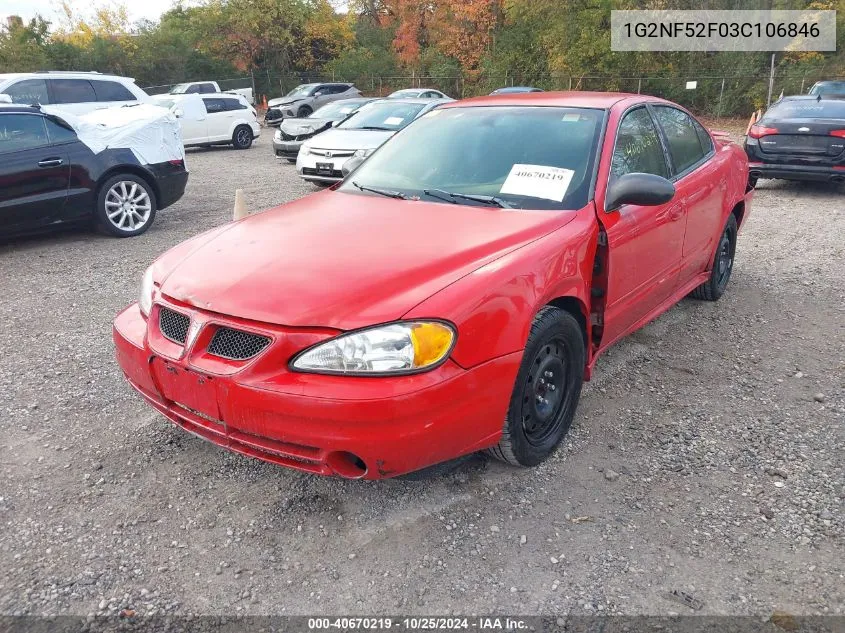 2003 Pontiac Grand Am Se1 VIN: 1G2NF52F03C106846 Lot: 40670219