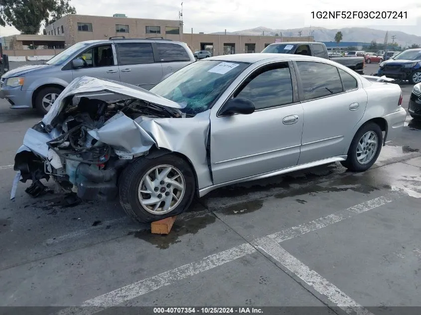 2003 Pontiac Grand Am Se1 VIN: 1G2NF52F03C207241 Lot: 40707354