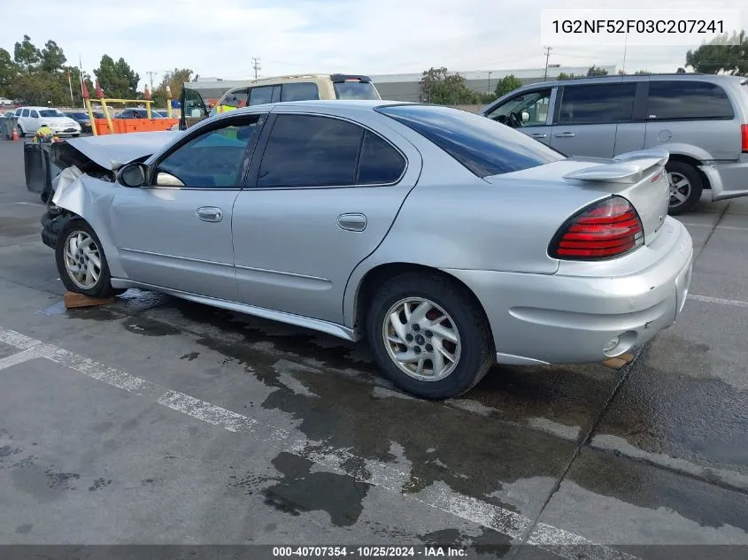 2003 Pontiac Grand Am Se1 VIN: 1G2NF52F03C207241 Lot: 40707354