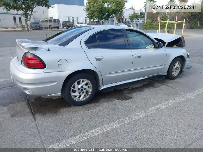 2003 Pontiac Grand Am Se1 VIN: 1G2NF52F03C207241 Lot: 40707354