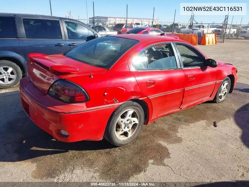 2003 Pontiac Grand Am Gt VIN: 1G2NW52E43C116531 Lot: 40823738