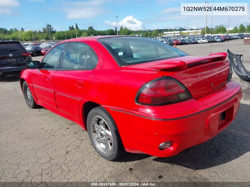 2004 Pontiac Grand Am Gt VIN: 1G2NW52E44M670275 Lot: 39357655