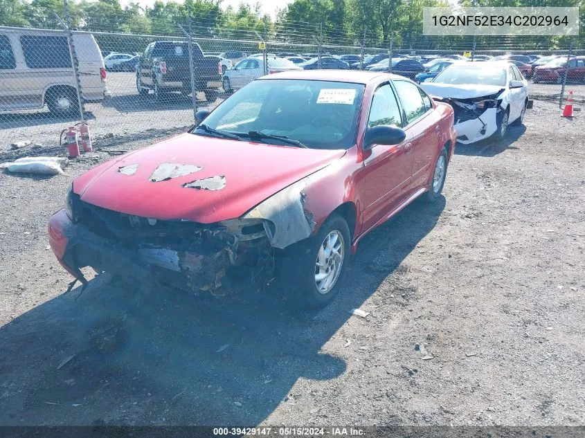 2004 Pontiac Grand Am Se1 VIN: 1G2NF52E34C202964 Lot: 40333313