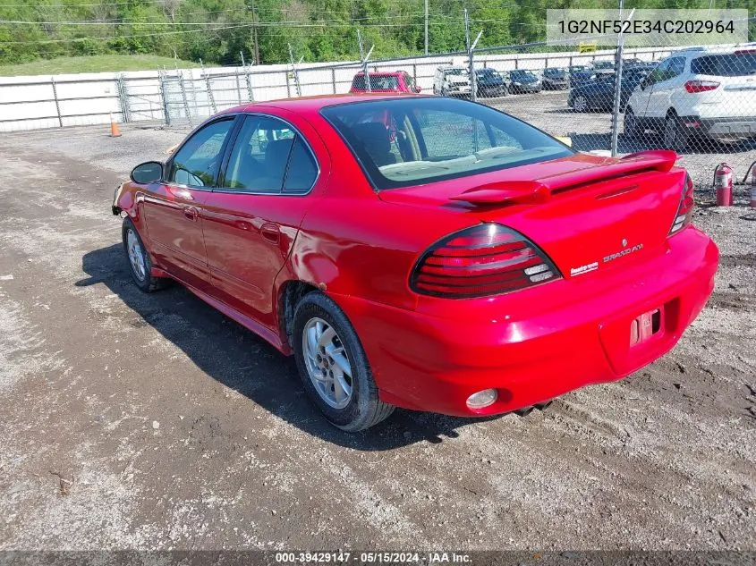 2004 Pontiac Grand Am Se1 VIN: 1G2NF52E34C202964 Lot: 40333313