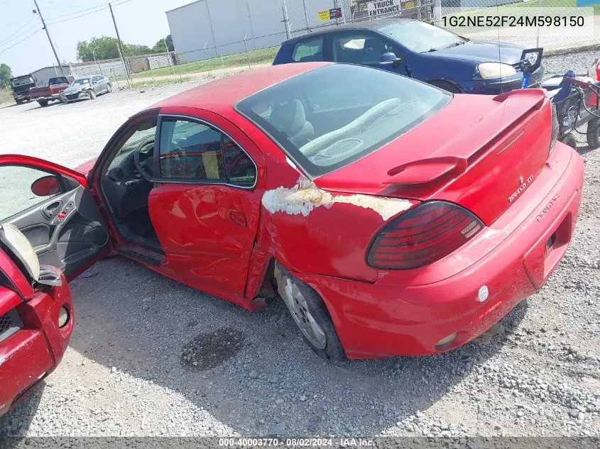 2004 Pontiac Grand Am Se VIN: 1G2NE52F24M598150 Lot: 40003770