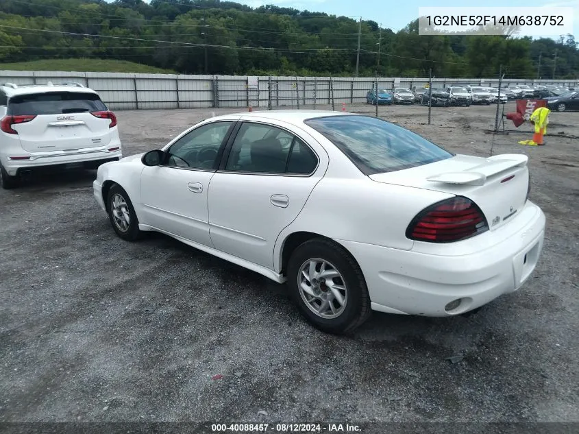 2004 Pontiac Grand Am Se VIN: 1G2NE52F14M638752 Lot: 40088457