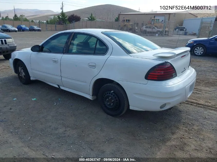 2004 Pontiac Grand Am Se1 VIN: 1G2NF52E64M500712 Lot: 40263747