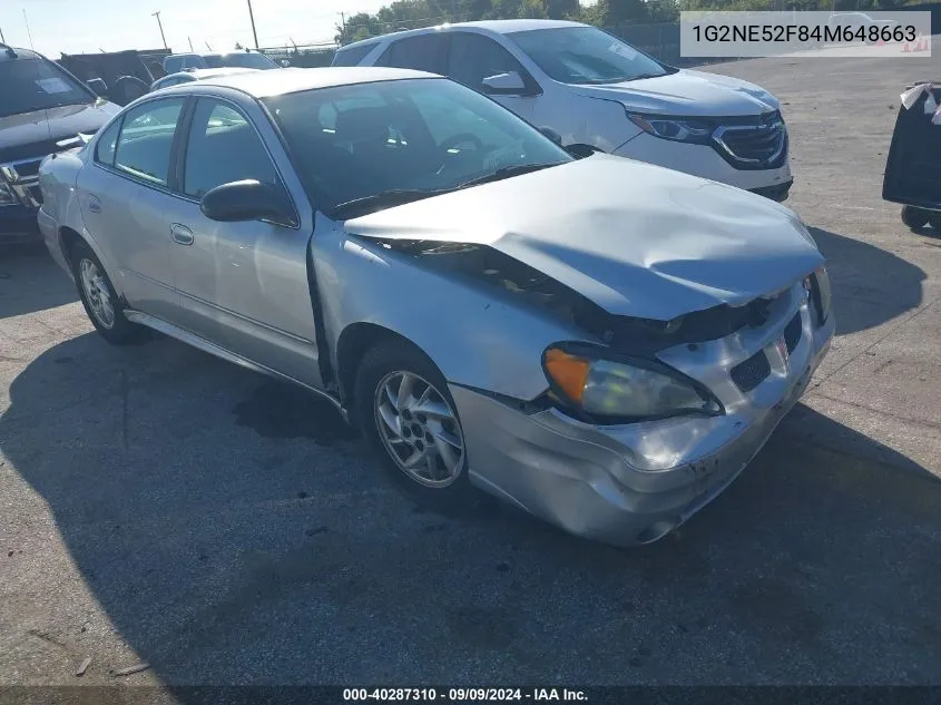 2004 Pontiac Grand Am Se VIN: 1G2NE52F84M648663 Lot: 40287310