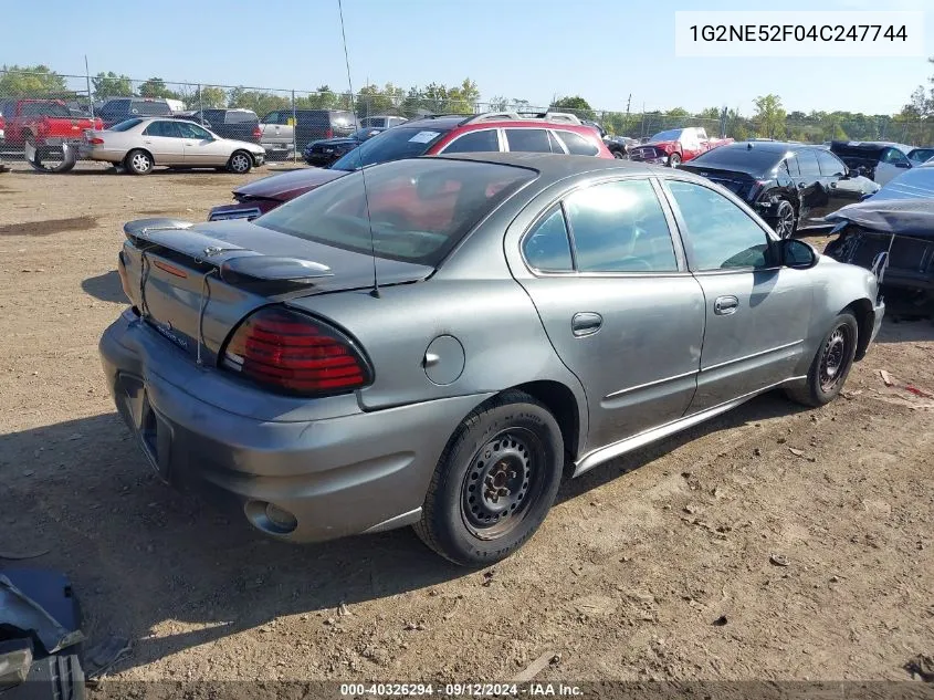 2004 Pontiac Grand Am Se VIN: 1G2NE52F04C247744 Lot: 40326294