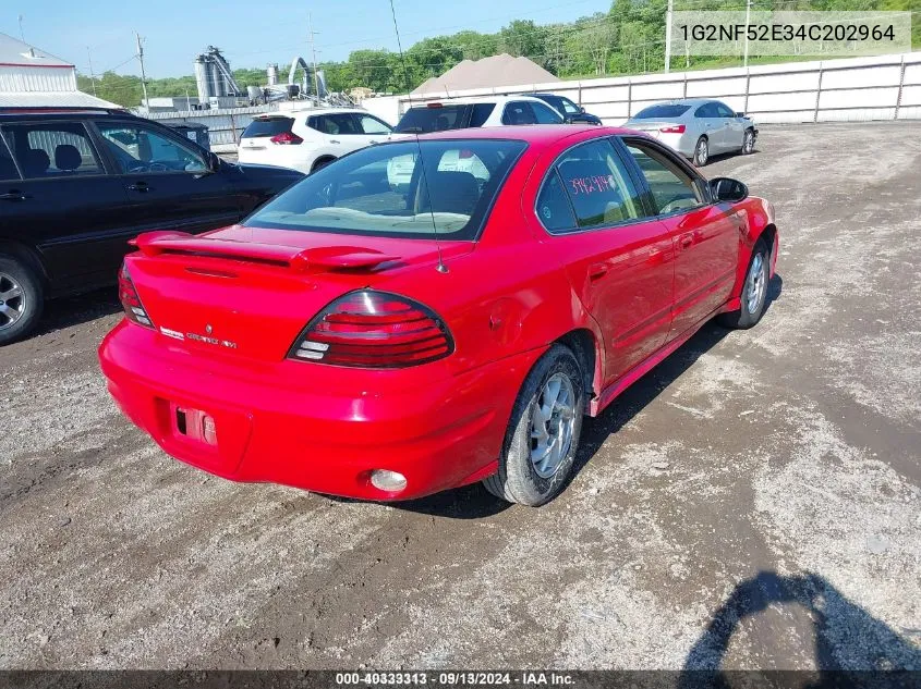 2004 Pontiac Grand Am Se1 VIN: 1G2NF52E34C202964 Lot: 40333313