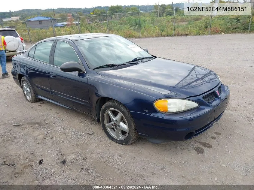 2004 Pontiac Grand Am Se1 VIN: 1G2NF52E44M586151 Lot: 40364321