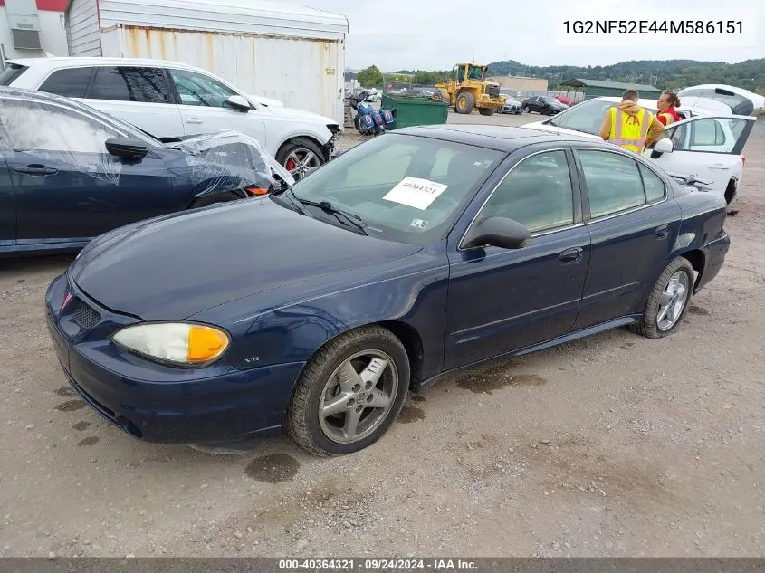 2004 Pontiac Grand Am Se1 VIN: 1G2NF52E44M586151 Lot: 40364321