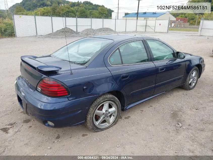 2004 Pontiac Grand Am Se1 VIN: 1G2NF52E44M586151 Lot: 40364321