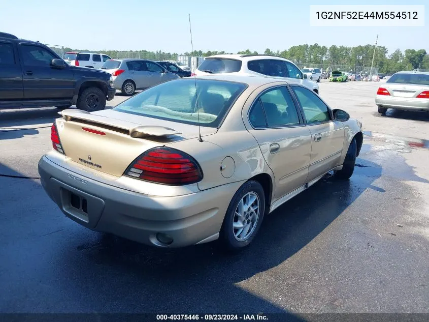 2004 Pontiac Grand Am Se1 VIN: 1G2NF52E44M554512 Lot: 40375446