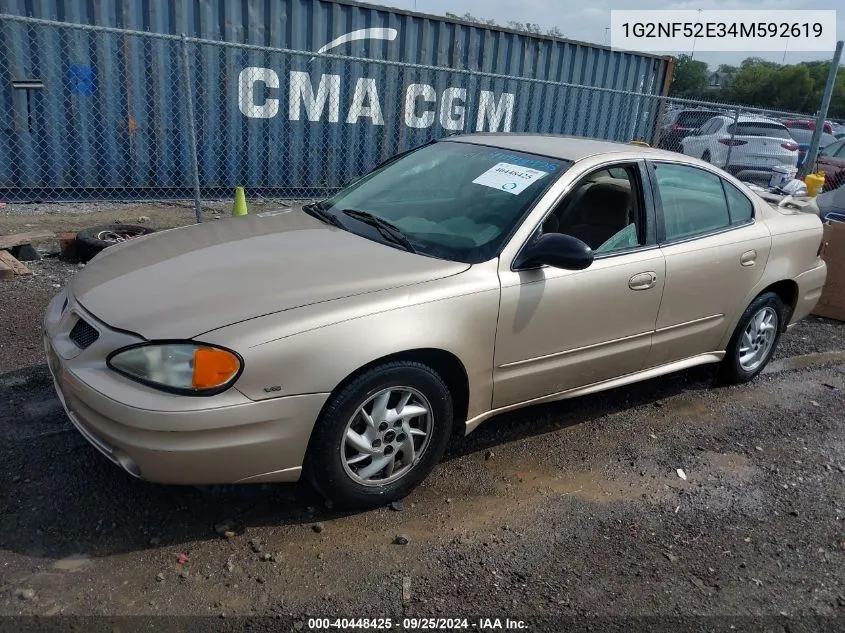 2004 Pontiac Grand Am Se1 VIN: 1G2NF52E34M592619 Lot: 40448425