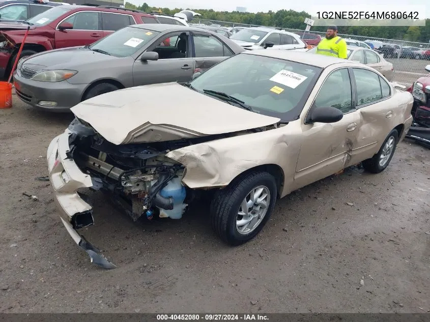 2004 Pontiac Grand Am Se VIN: 1G2NE52F64M680642 Lot: 40452080