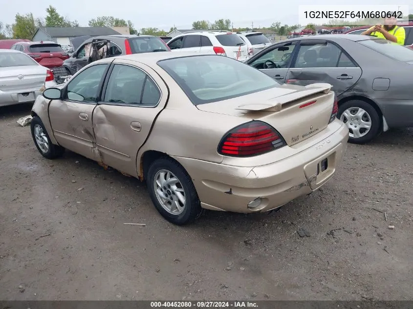 2004 Pontiac Grand Am Se VIN: 1G2NE52F64M680642 Lot: 40452080