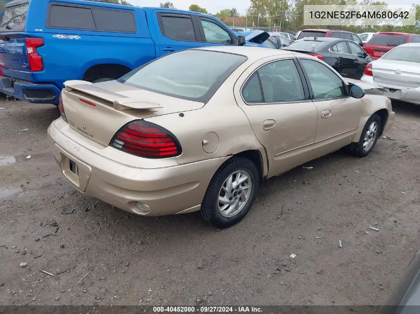 2004 Pontiac Grand Am Se VIN: 1G2NE52F64M680642 Lot: 40452080