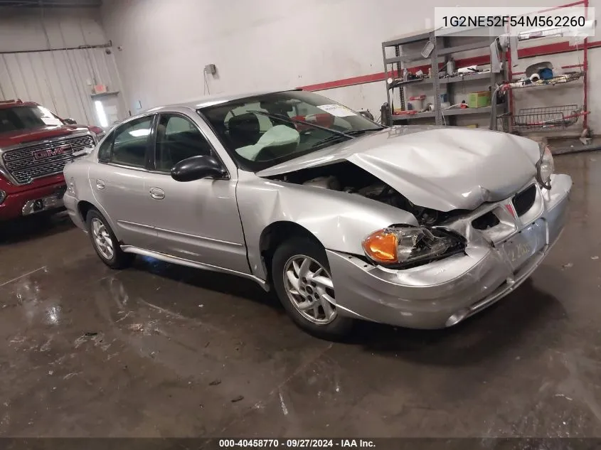 2004 Pontiac Grand Am Se VIN: 1G2NE52F54M562260 Lot: 40458770