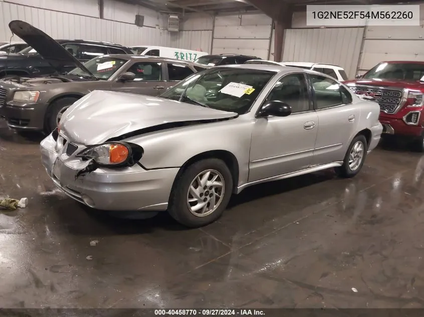 2004 Pontiac Grand Am Se VIN: 1G2NE52F54M562260 Lot: 40458770