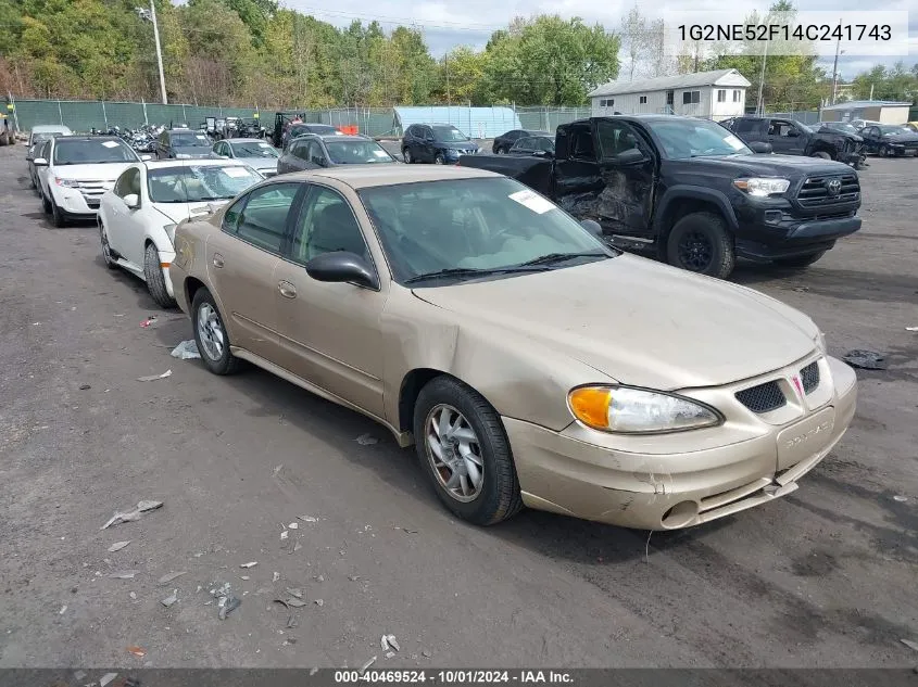 1G2NE52F14C241743 2004 Pontiac Grand Am Se