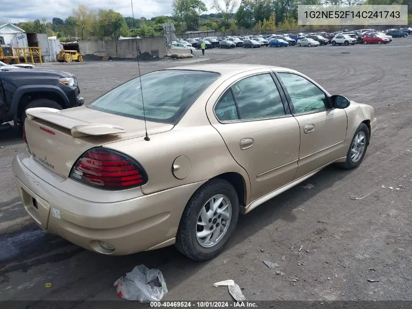 2004 Pontiac Grand Am Se VIN: 1G2NE52F14C241743 Lot: 40469524