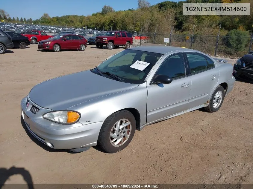 2004 Pontiac Grand Am Se1 VIN: 1G2NF52EX4M514600 Lot: 40543709