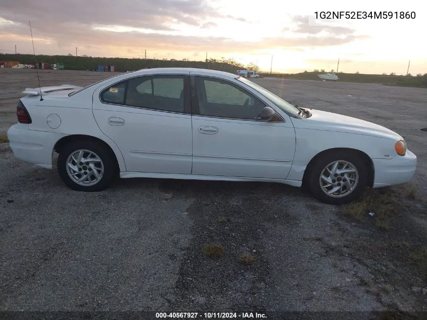 2004 Pontiac Grand Am Se1 VIN: 1G2NF52E34M591860 Lot: 40567927