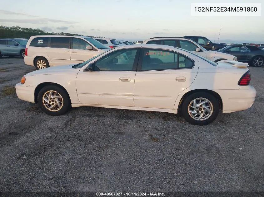 2004 Pontiac Grand Am Se1 VIN: 1G2NF52E34M591860 Lot: 40567927