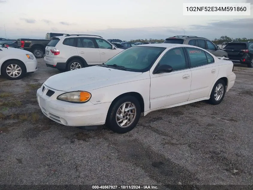 2004 Pontiac Grand Am Se1 VIN: 1G2NF52E34M591860 Lot: 40567927