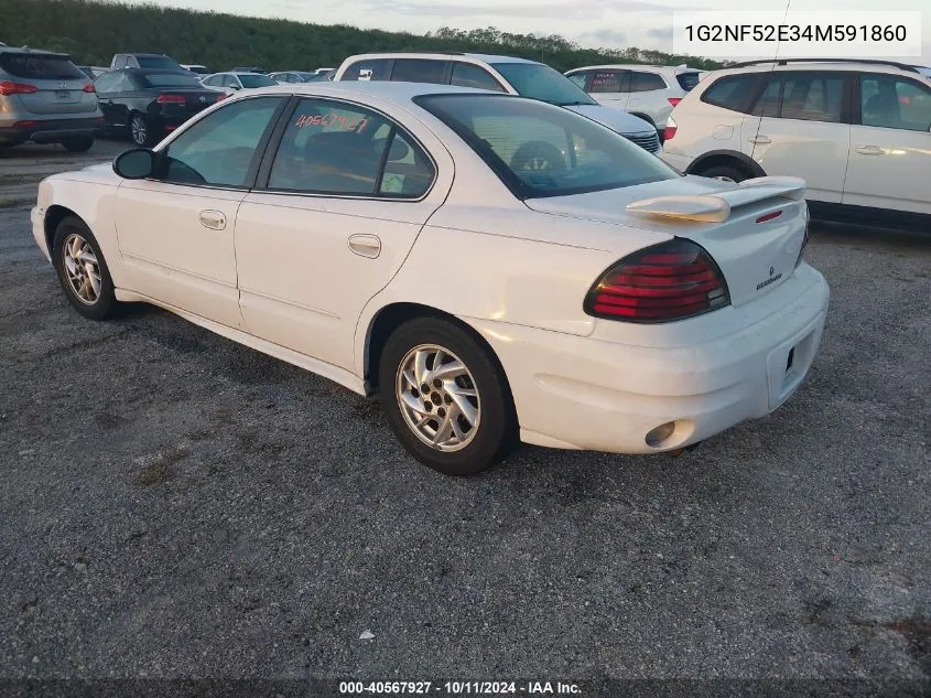 2004 Pontiac Grand Am Se1 VIN: 1G2NF52E34M591860 Lot: 40567927